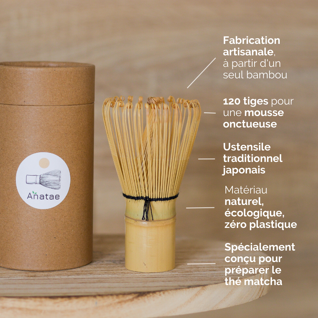 KIT MATCHA : THÉ MATCHA CÉRÉMONIE BIO ET FOUET EN BAMBOU CHASEN